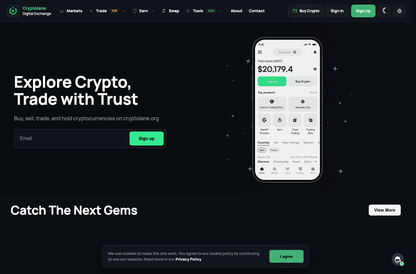 Screenshot preview of cryptolane.org
