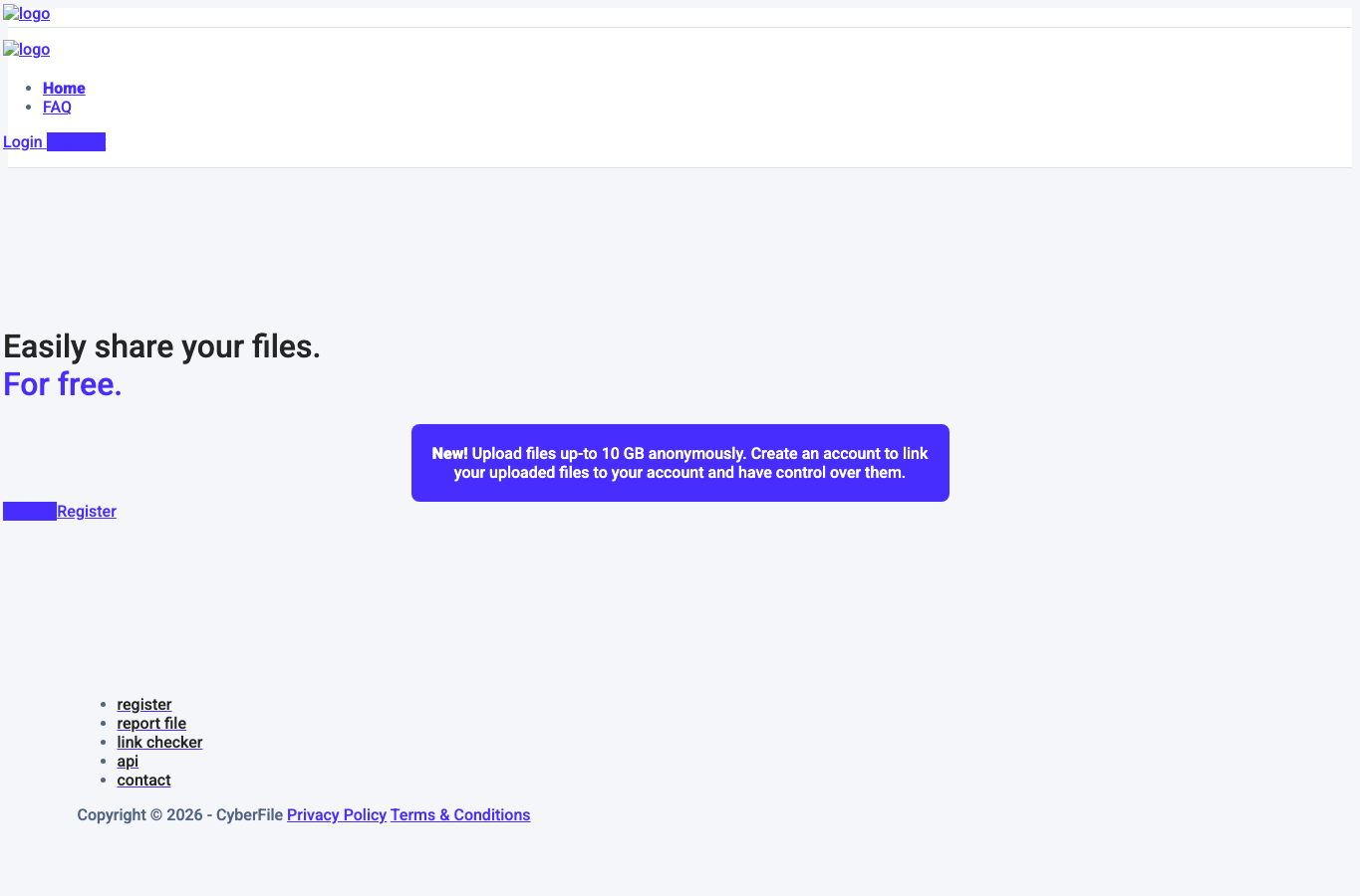 Screenshot preview of cyberfile.me