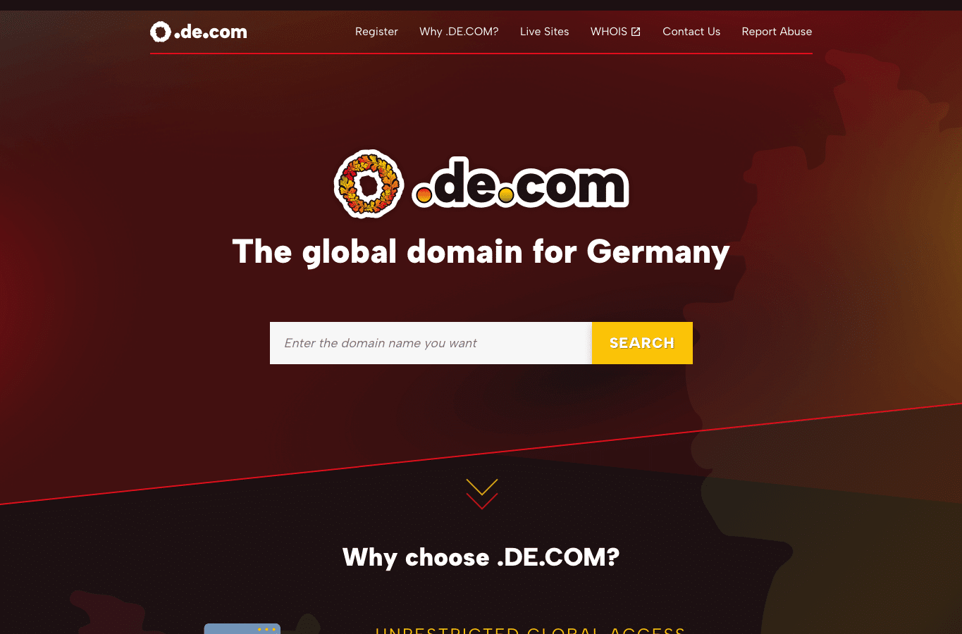 Screenshot preview of de.com