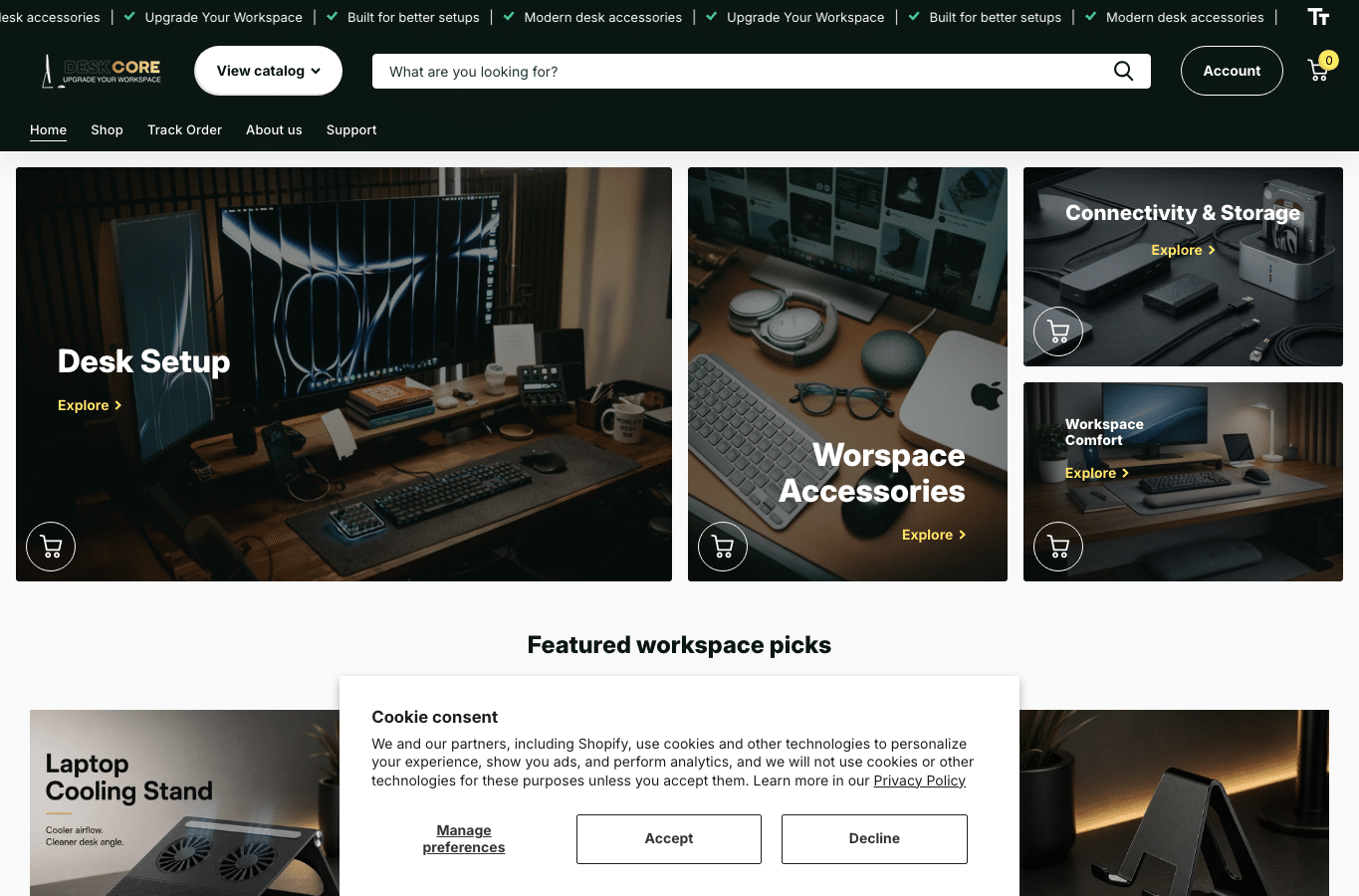 Screenshot preview of deskcore.net