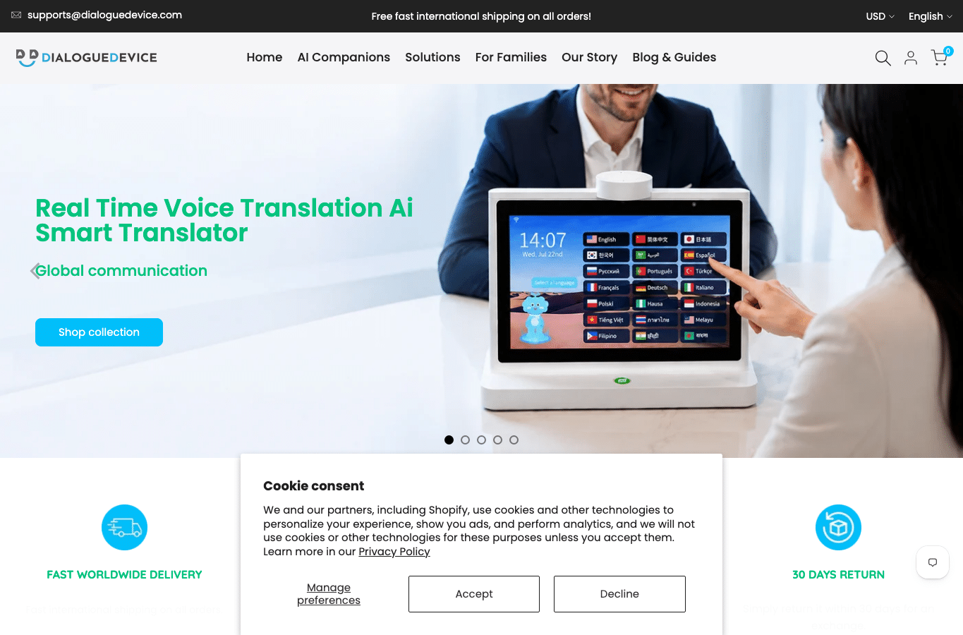 Screenshot preview of dialoguedevice.com