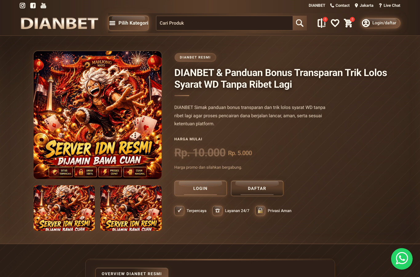 Screenshot preview of dianbet.org