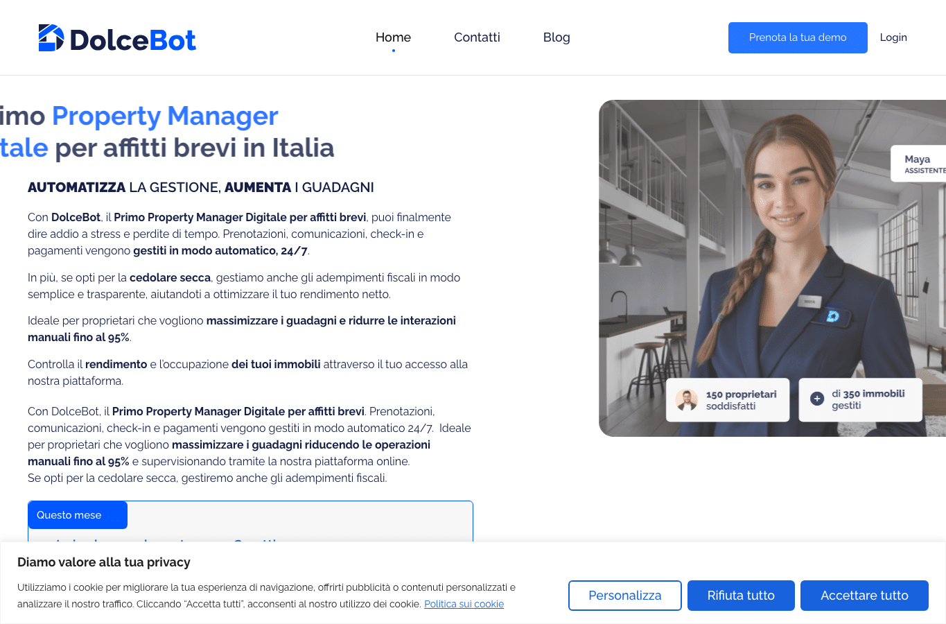 Screenshot preview of dolcebot.com