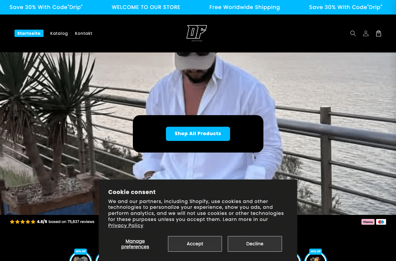Screenshot preview of dripfashh.com