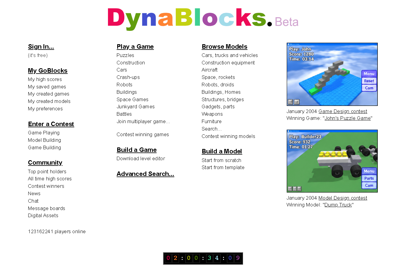 Screenshot preview of dynablocks.com