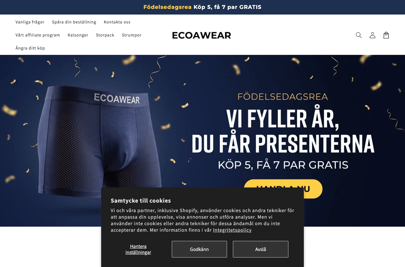 Screenshot preview of ecoawear.se
