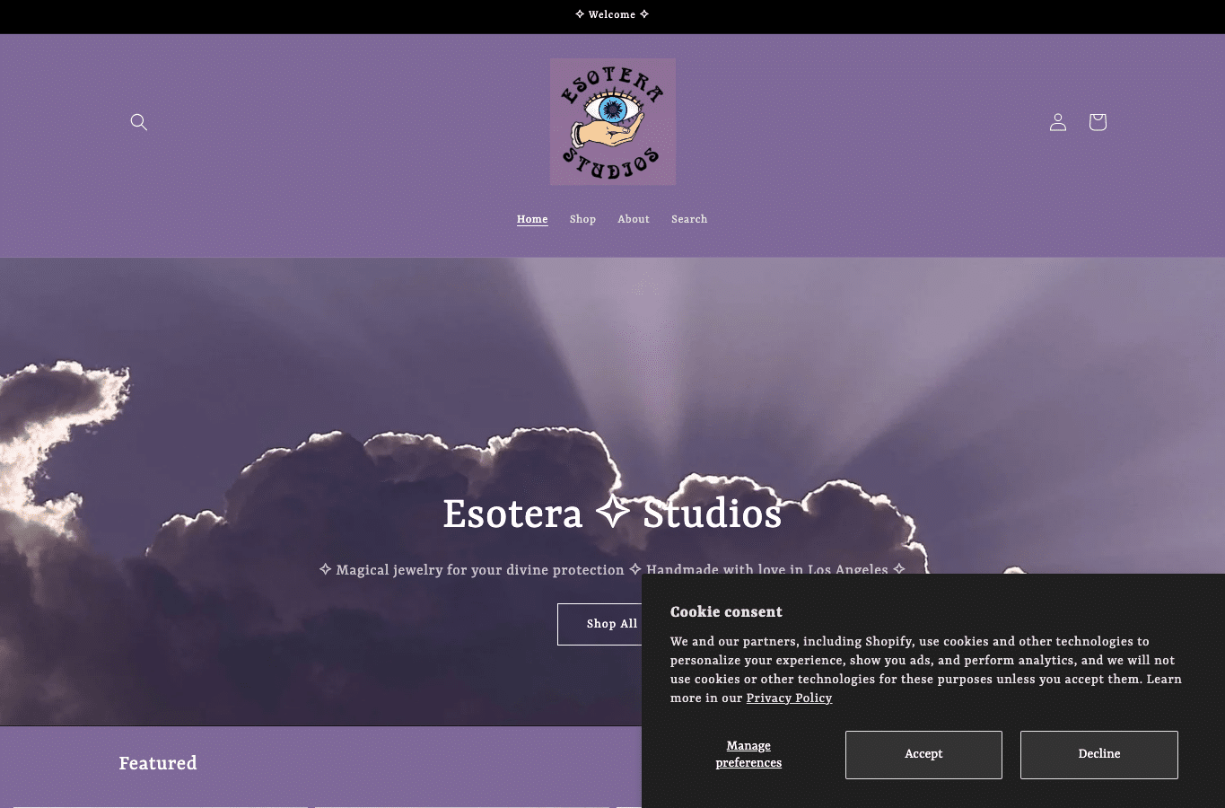 Screenshot preview of esoterastudios.com