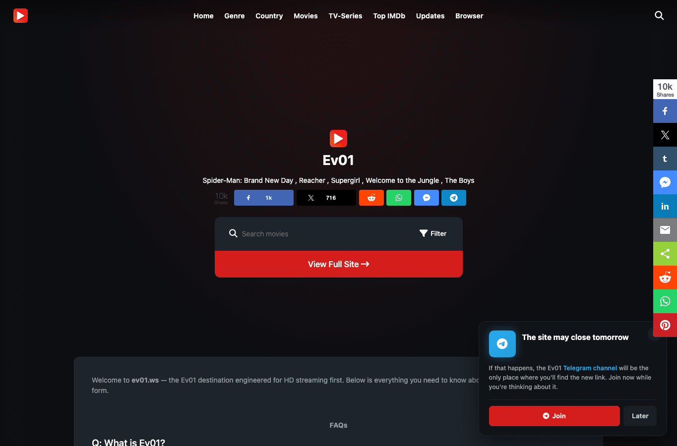 Screenshot preview of ev01.ws