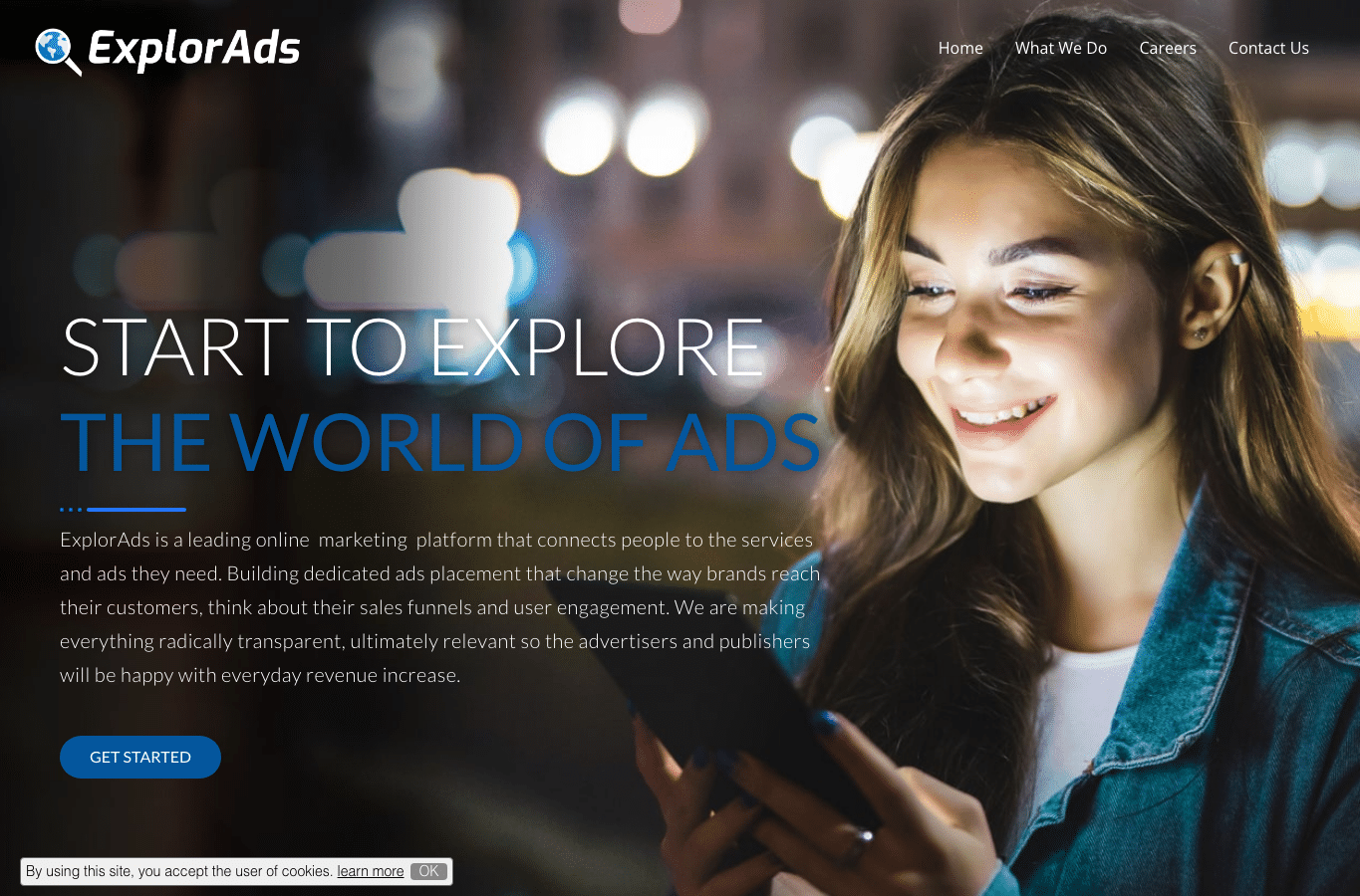 Screenshot preview of explorads.com