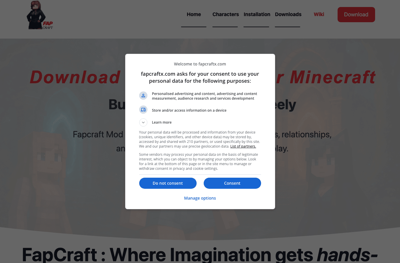 Screenshot preview of fapcraftx.com