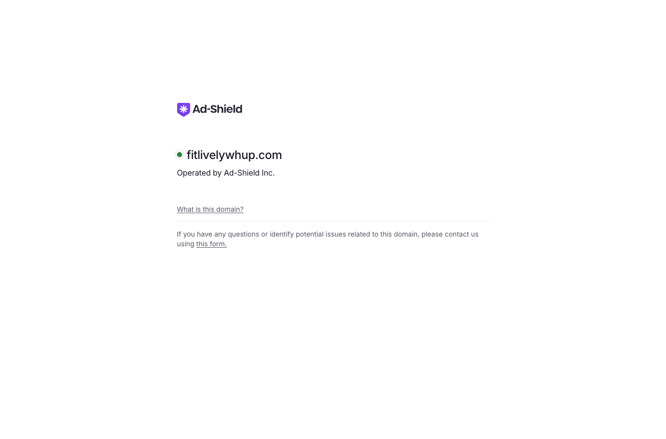 Screenshot preview of fitlivelywhup.com