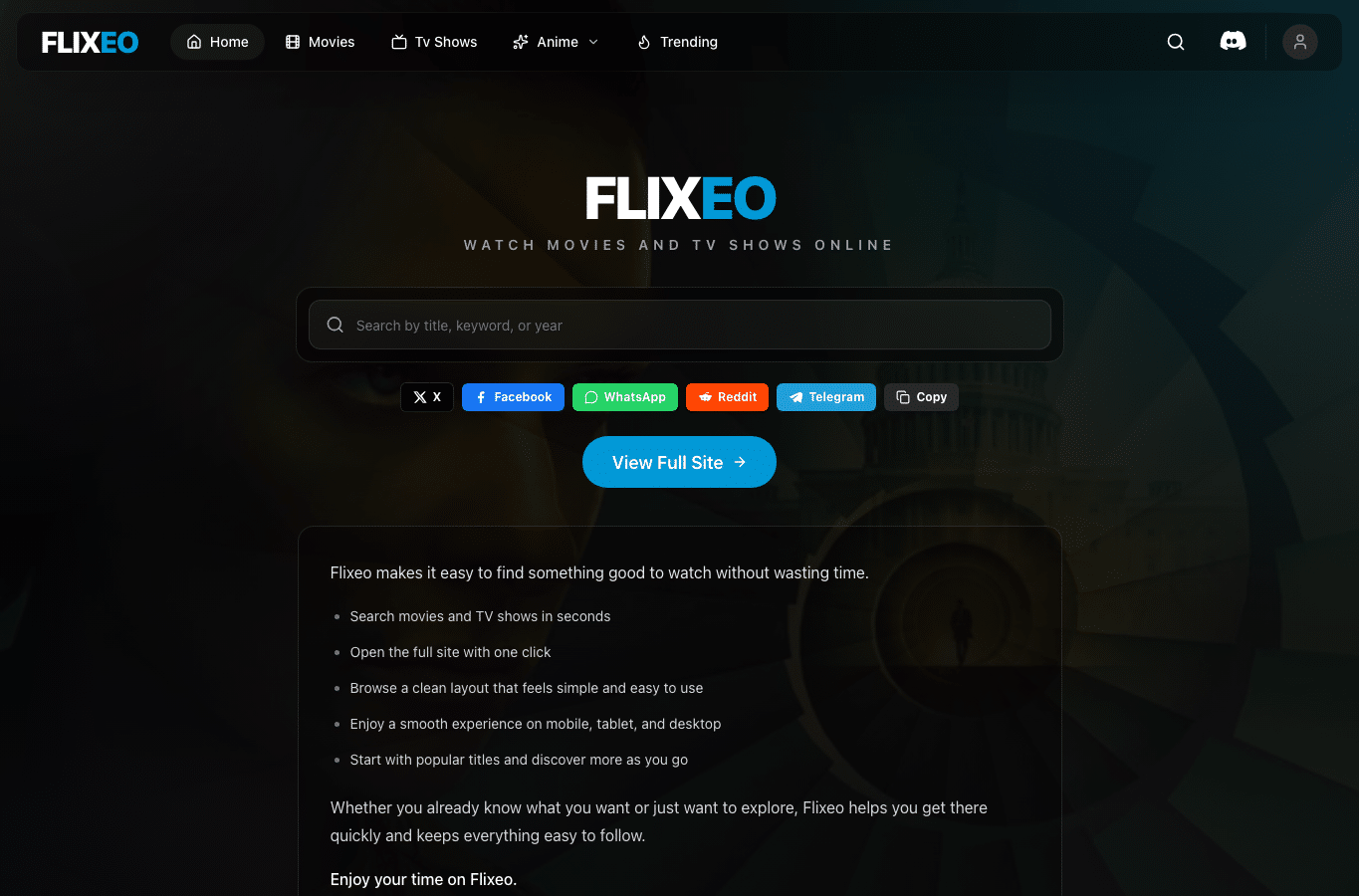 Screenshot preview of flixeo.tv