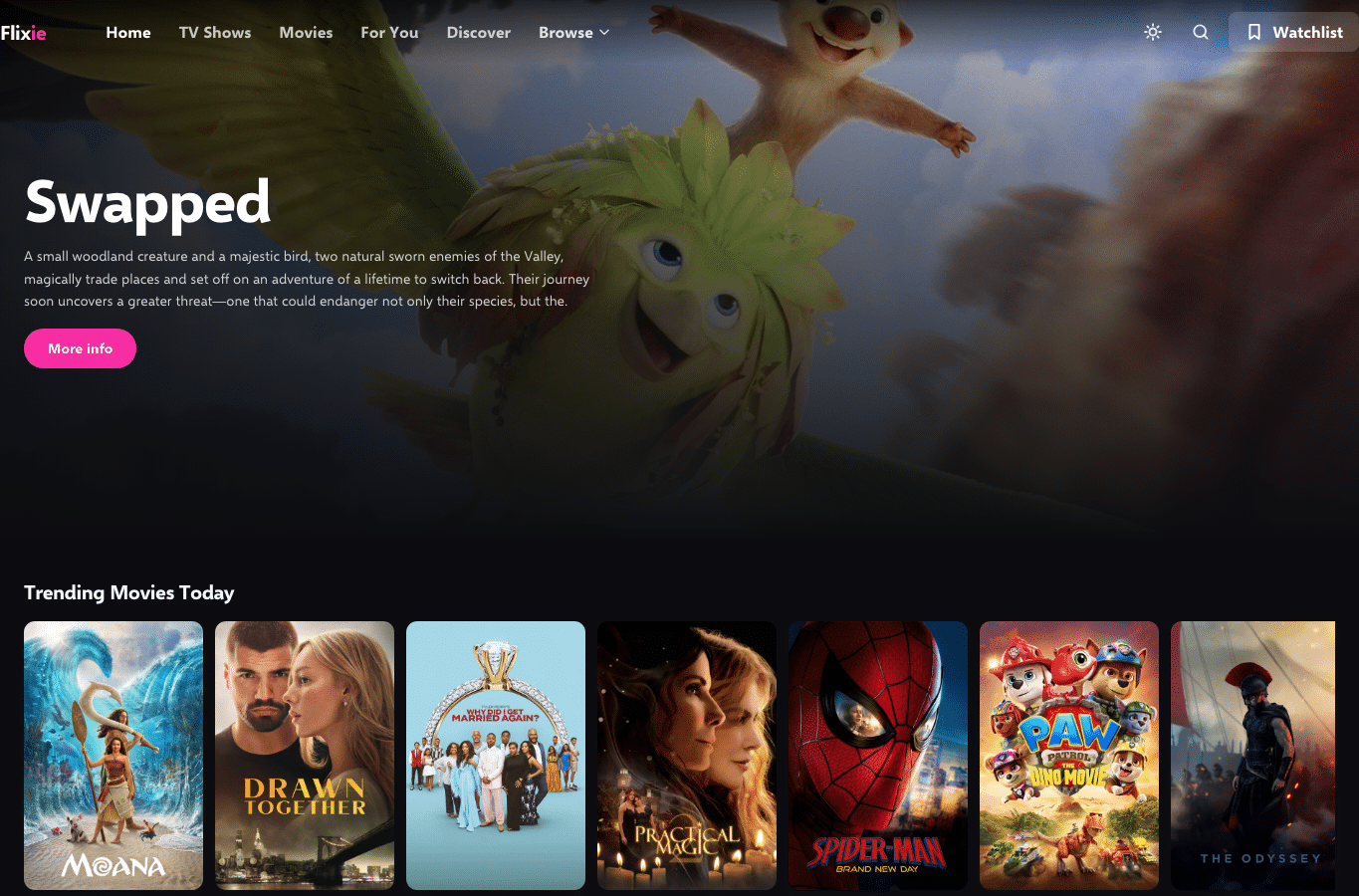 Screenshot preview of flixie.watch