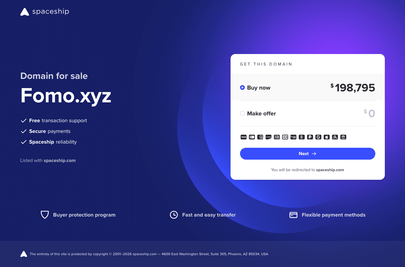 Screenshot preview of fomo.xyz