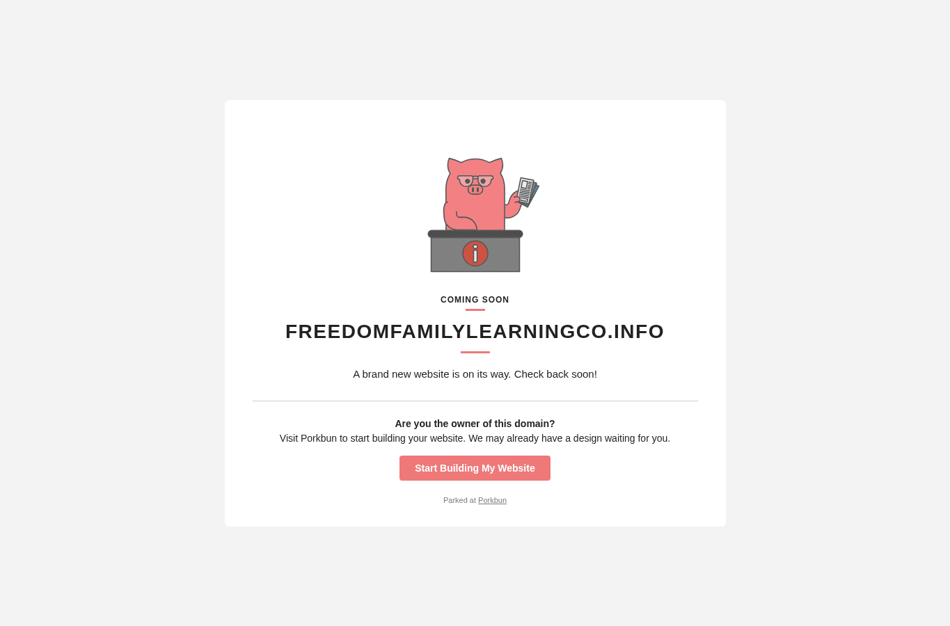 Screenshot preview of freedomfamilylearningco.info
