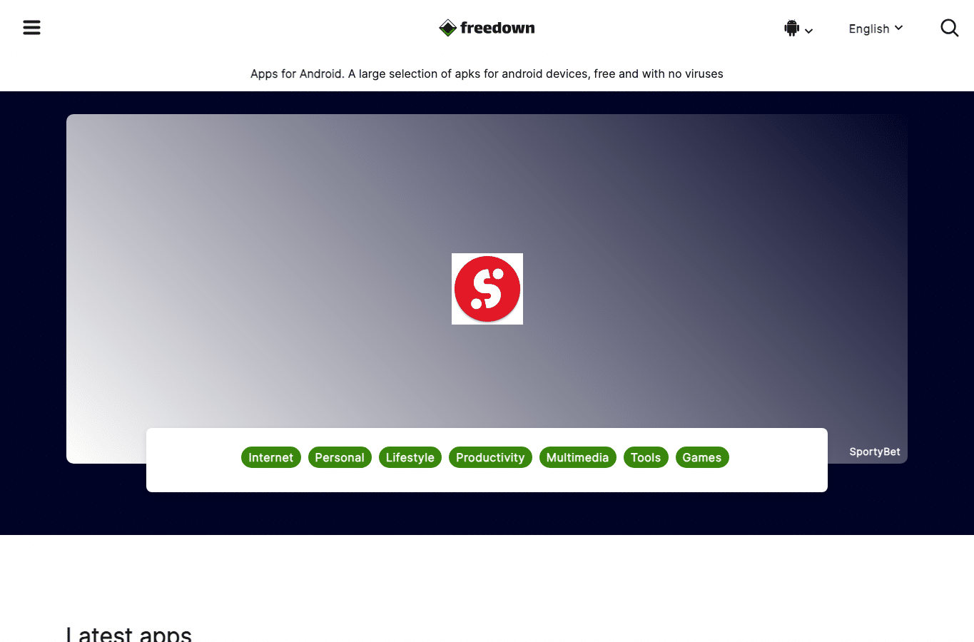 Screenshot preview of freedown.io