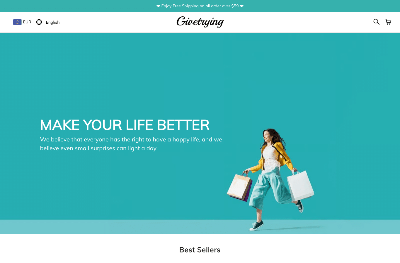 Screenshot preview of givetrying.com