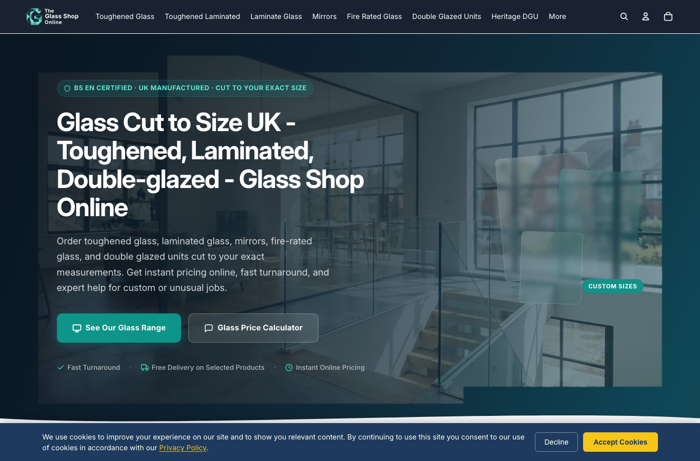 Screenshot preview of glassshoponline.com