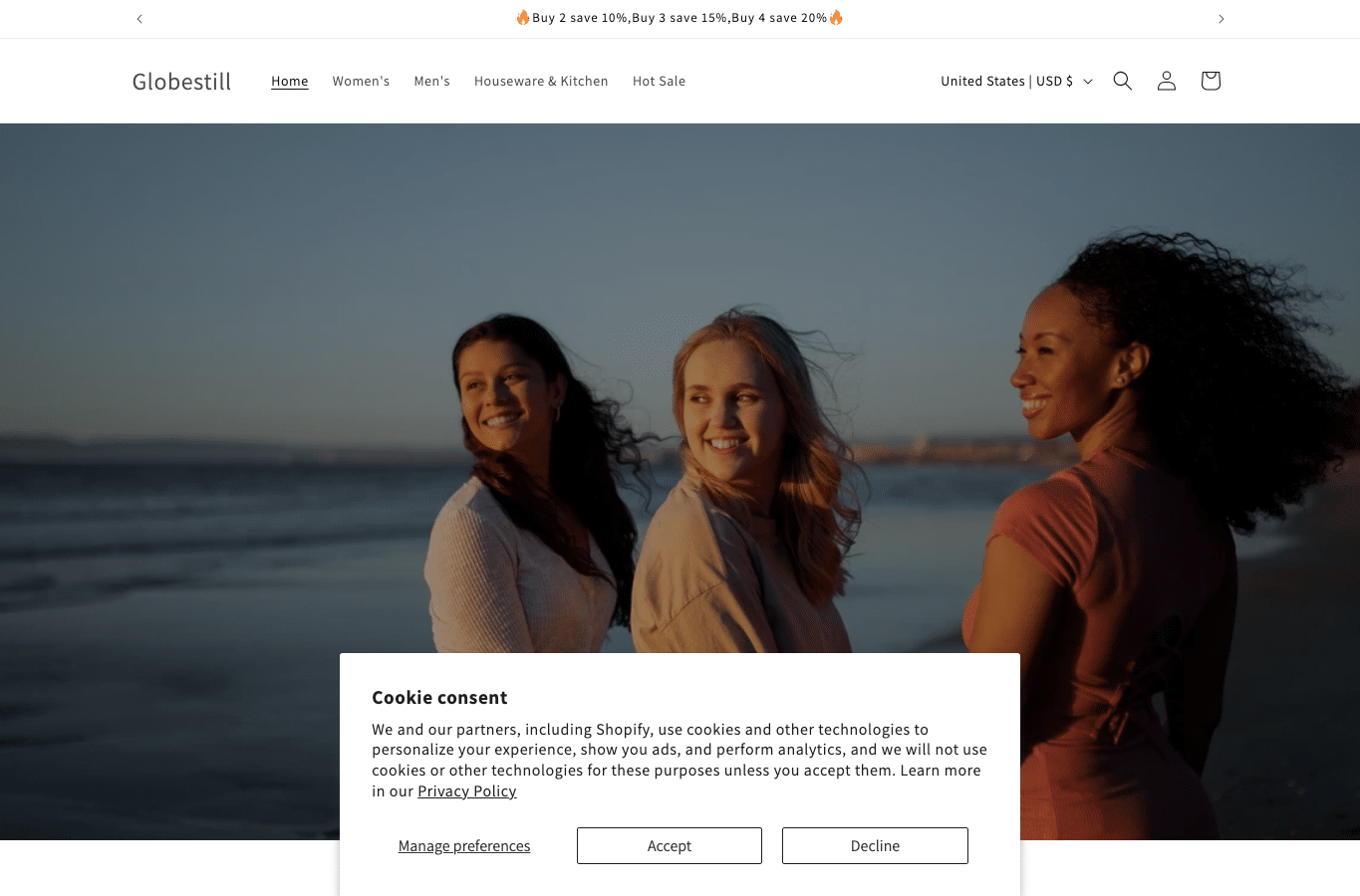Screenshot preview of globestill.shop