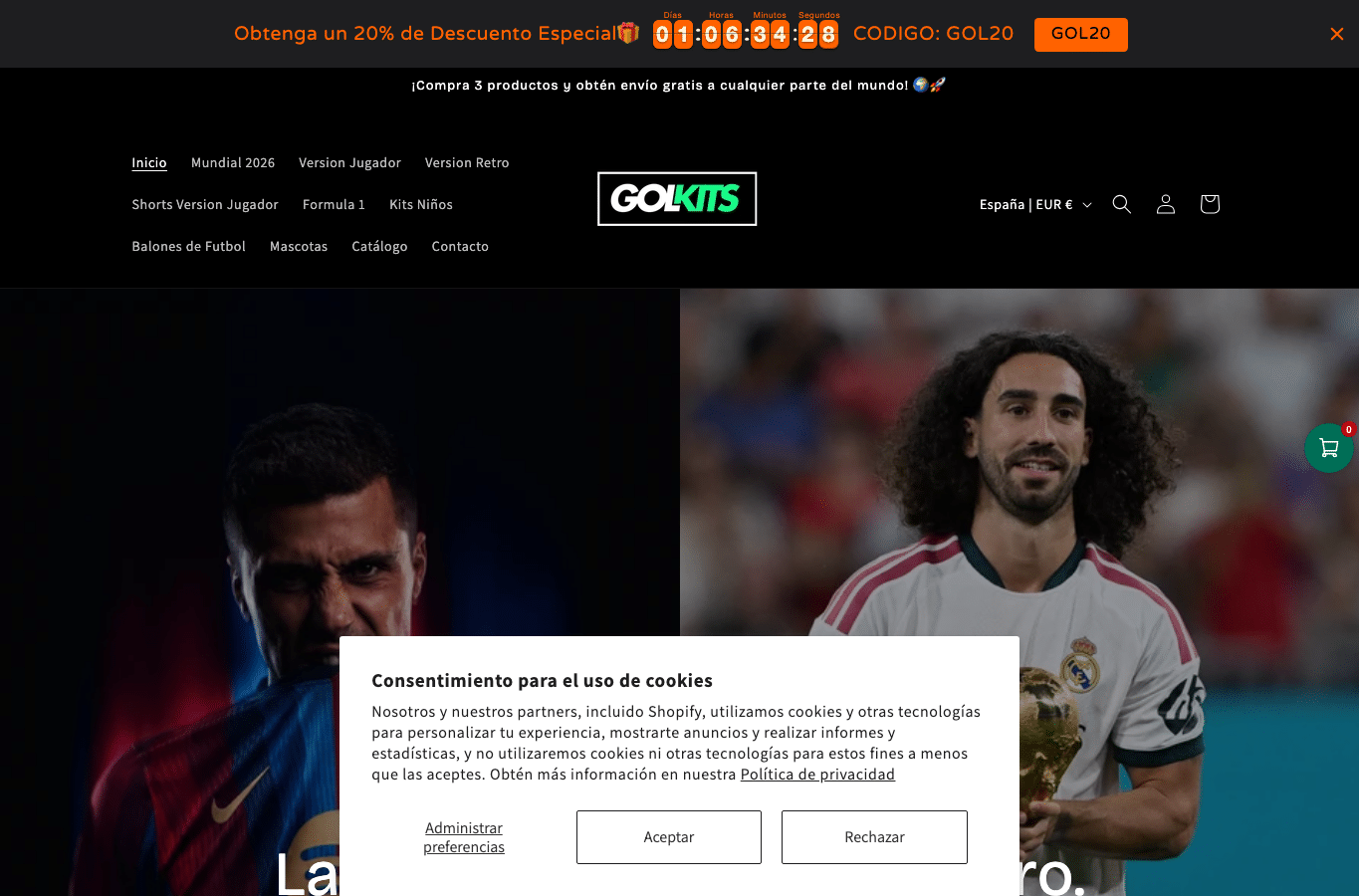 Screenshot preview of golkits.com