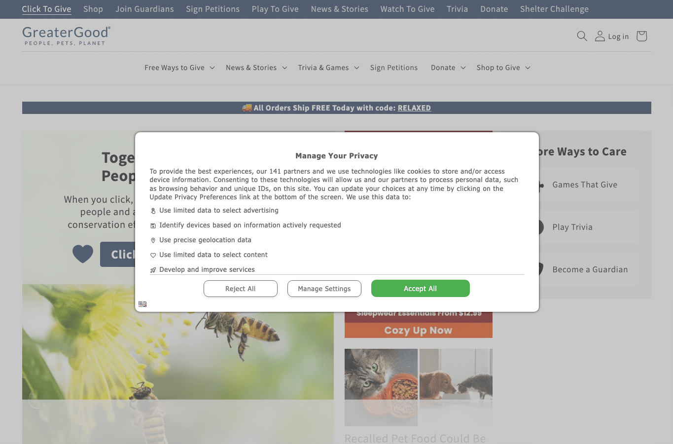 Screenshot preview of greatergood.com