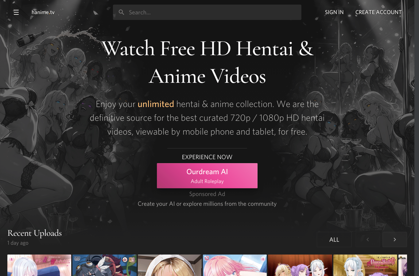 Screenshot preview of hanime.tv