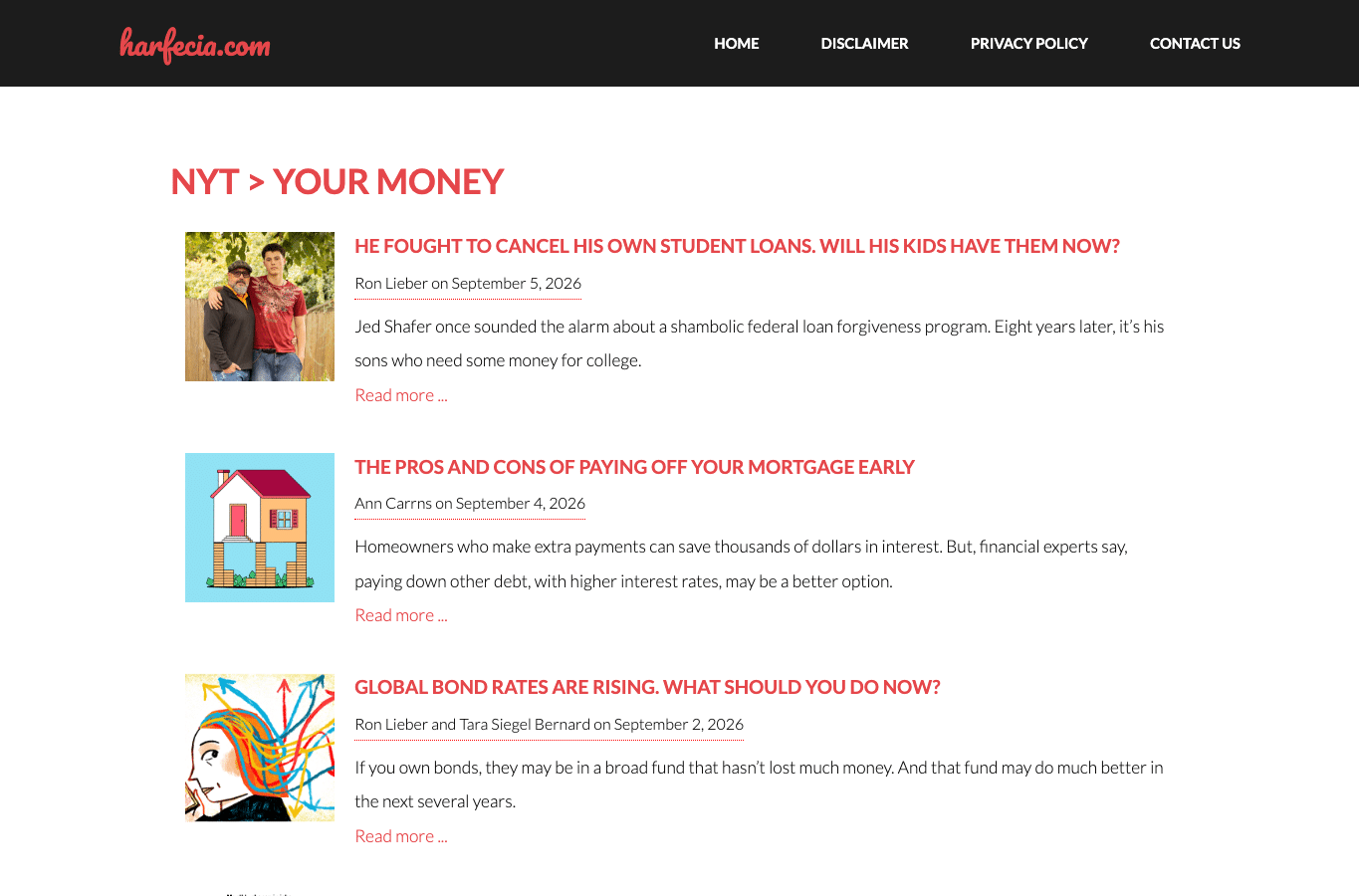 Screenshot preview of harfecia.com