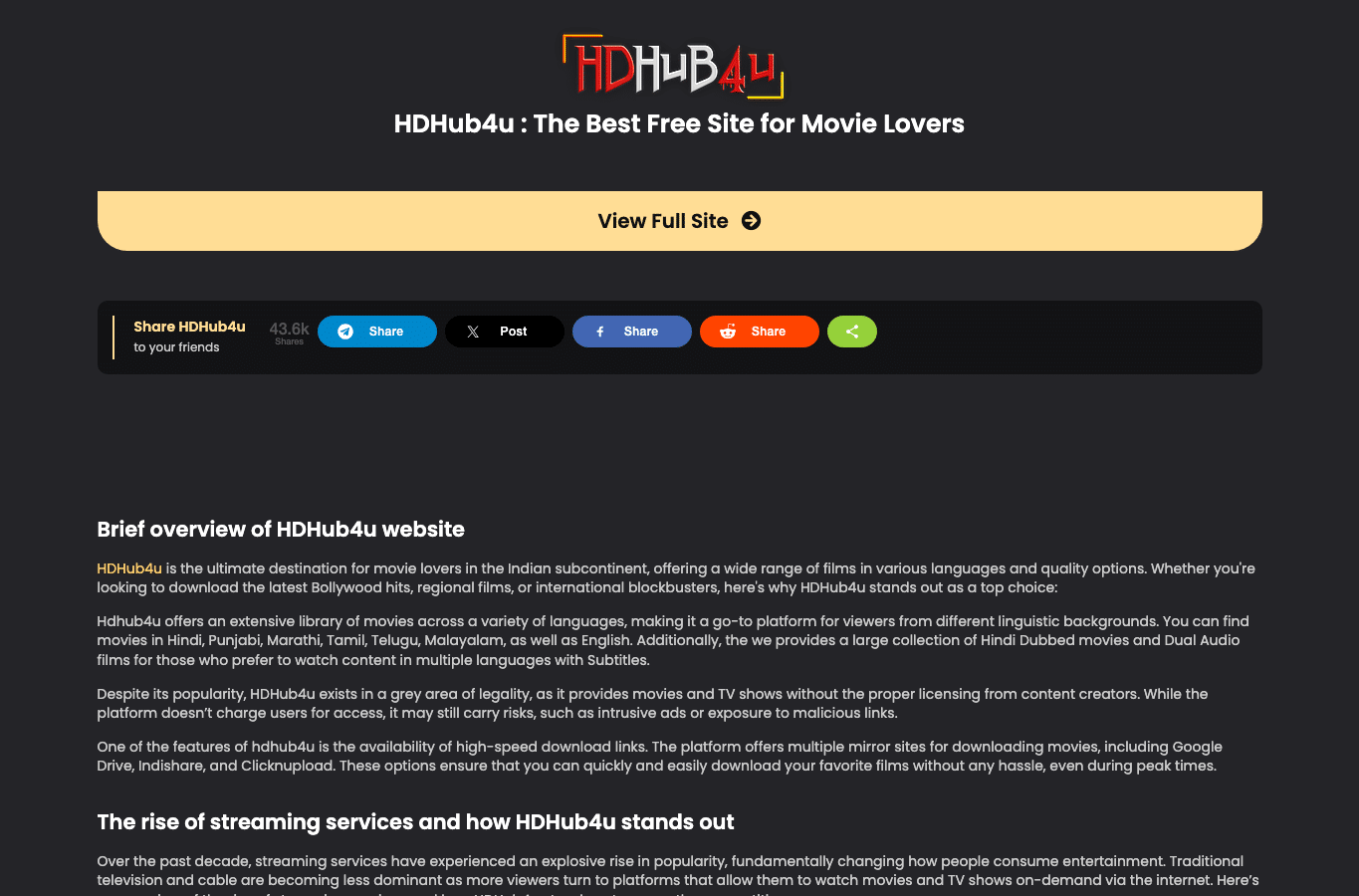 Screenshot preview of hdhub4u.bi