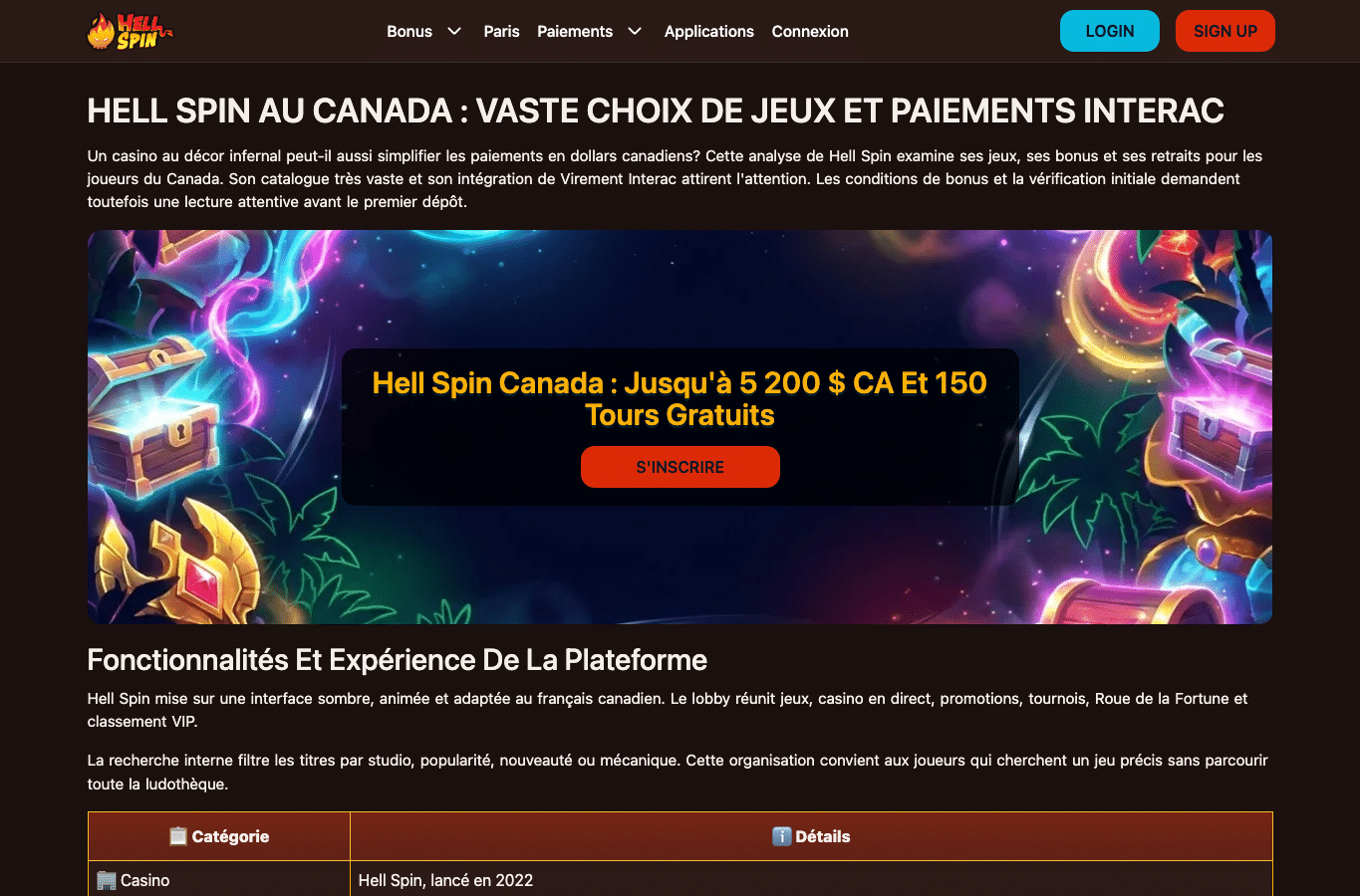 Screenshot preview of hellspin-quebec.com