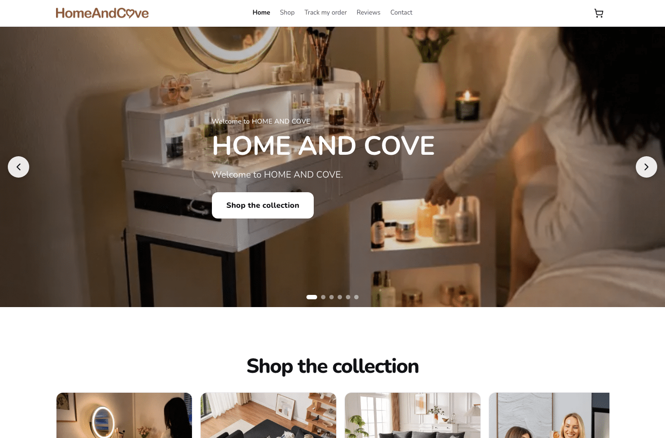 Screenshot preview of homeandcove.com