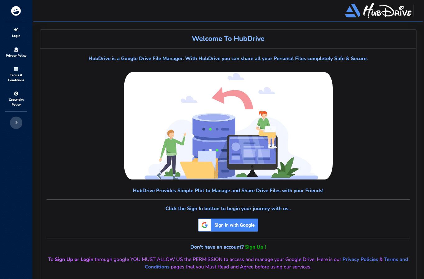 Screenshot preview of hubdrive.tips