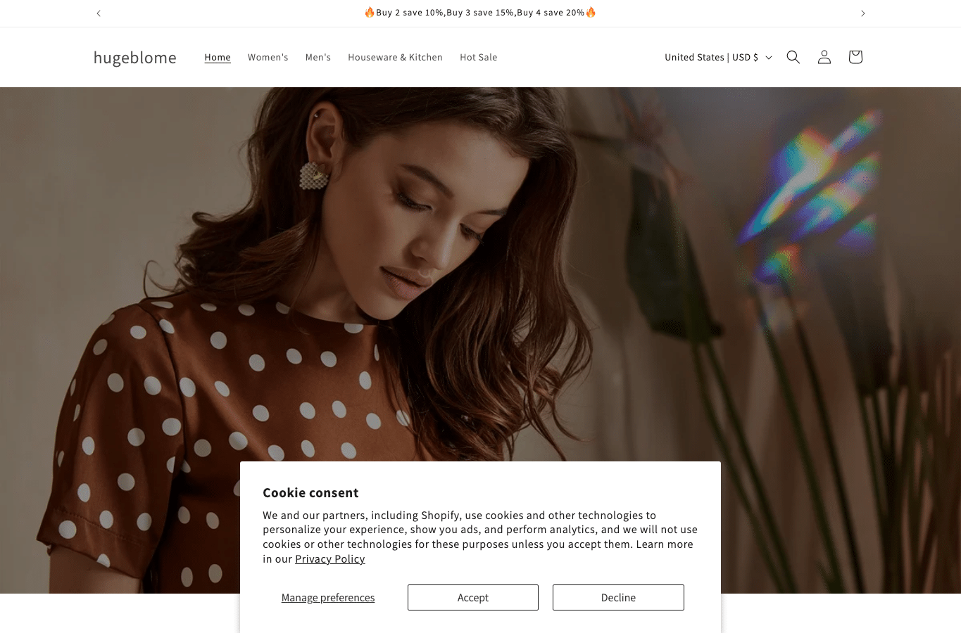 Screenshot preview of hugeblome.shop