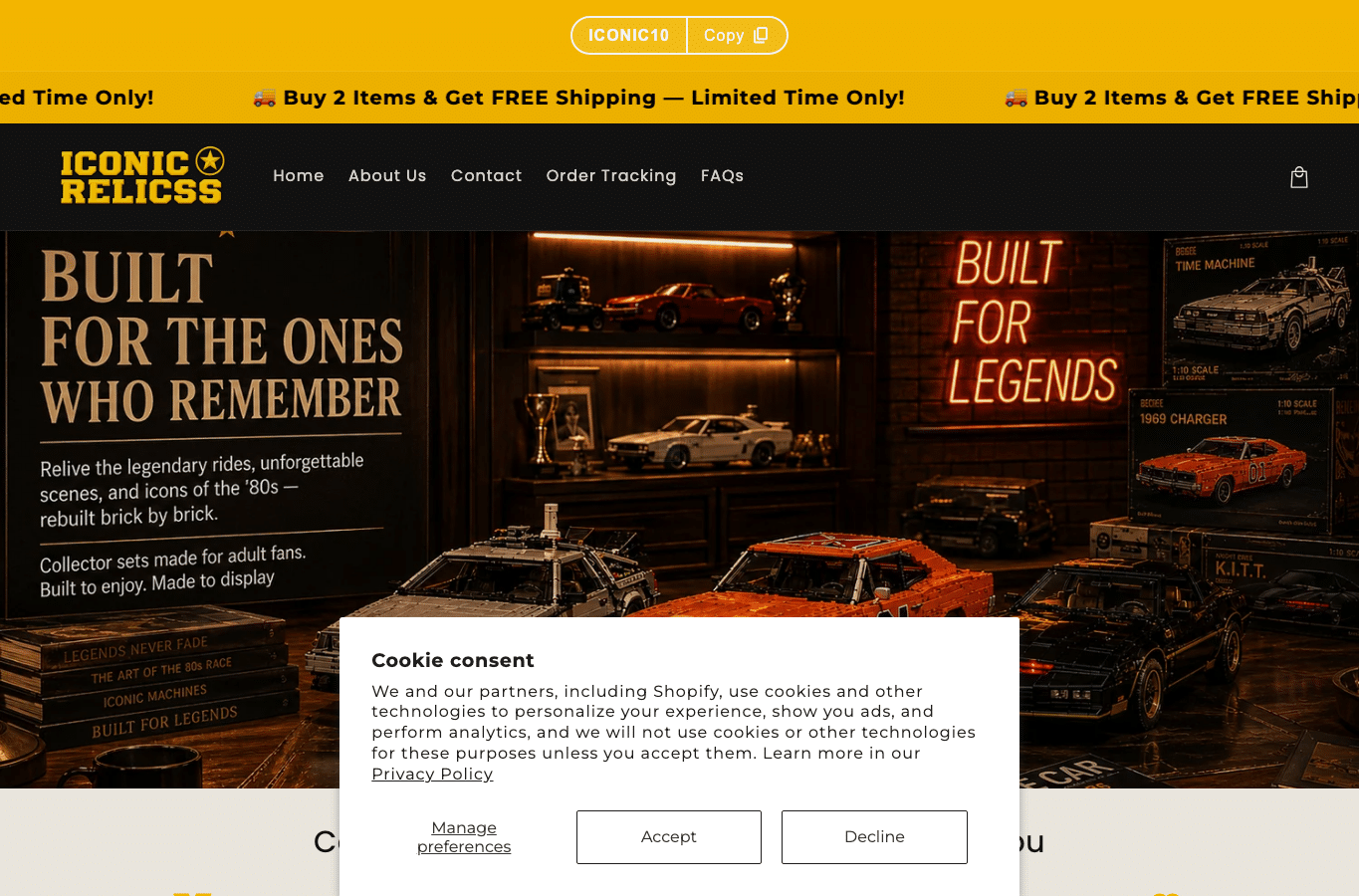 Screenshot preview of iconicrelicss.com