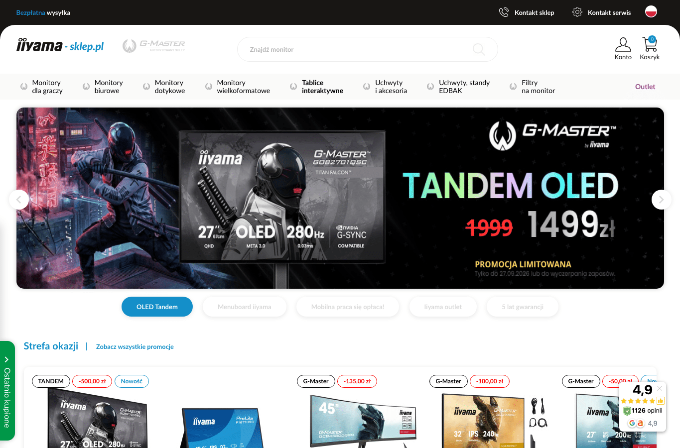 Screenshot preview of iiyama-sklep.pl