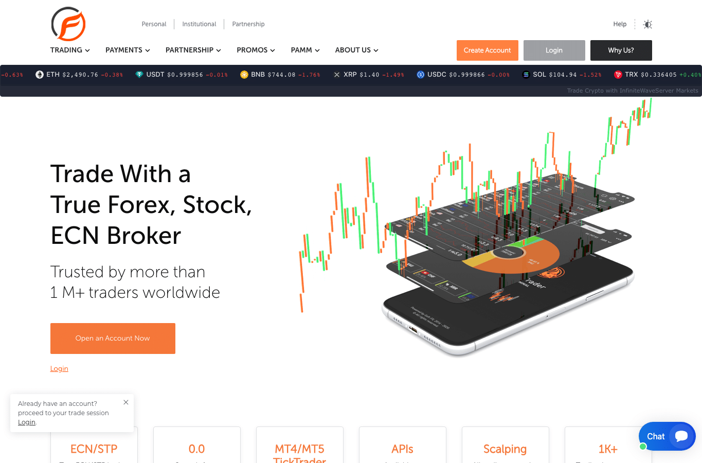 Screenshot preview of infinitewaveserver.com