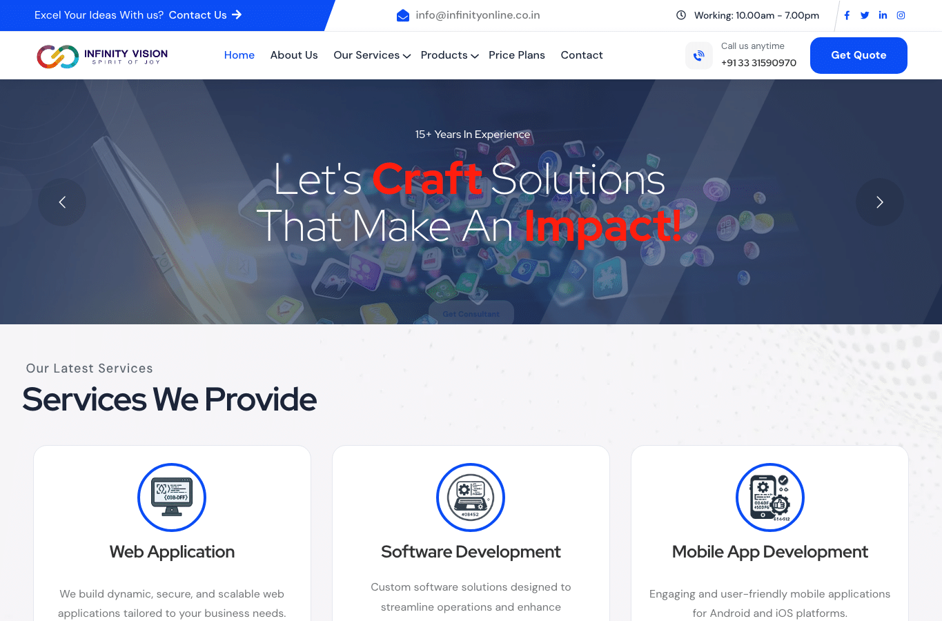 Screenshot preview of infinityonline.co.in