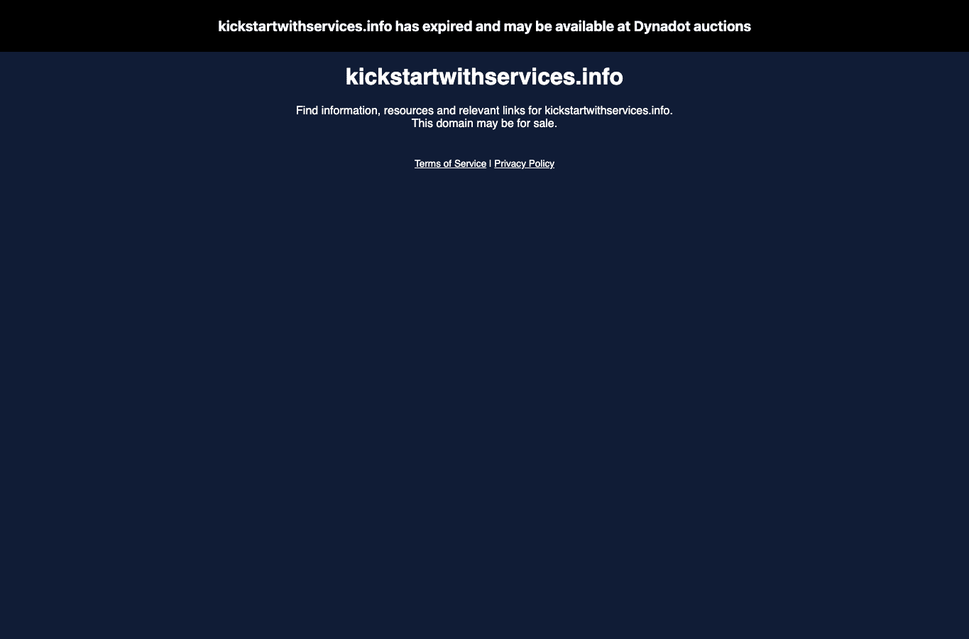Screenshot preview of kickstartwithservices.info