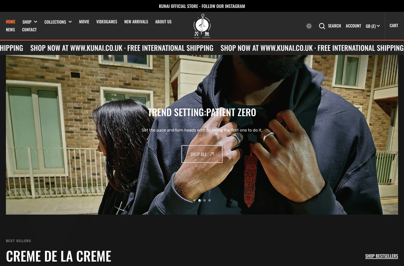 Screenshot preview of kunai.co.uk
