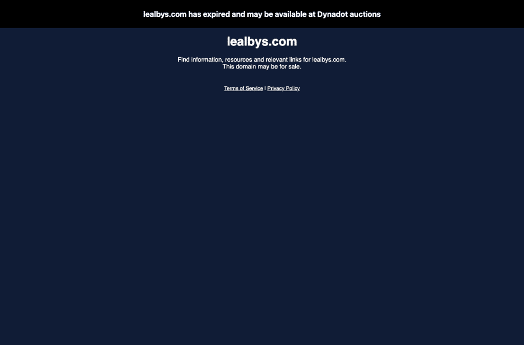 Screenshot preview of lealbys.com