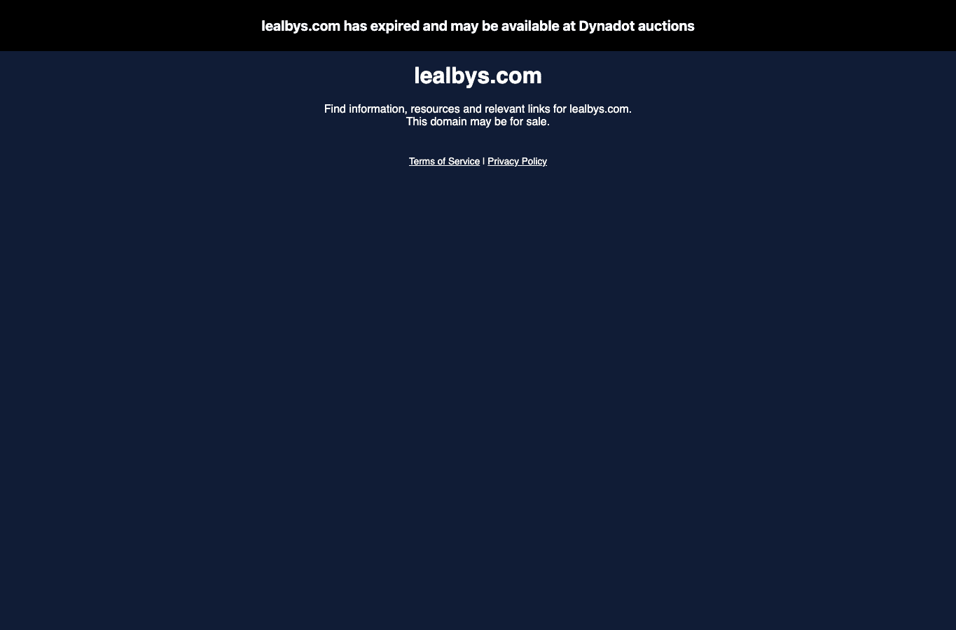 Screenshot preview of lealbys.com