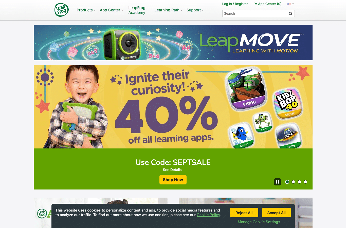 Screenshot preview of leapfrog.com
