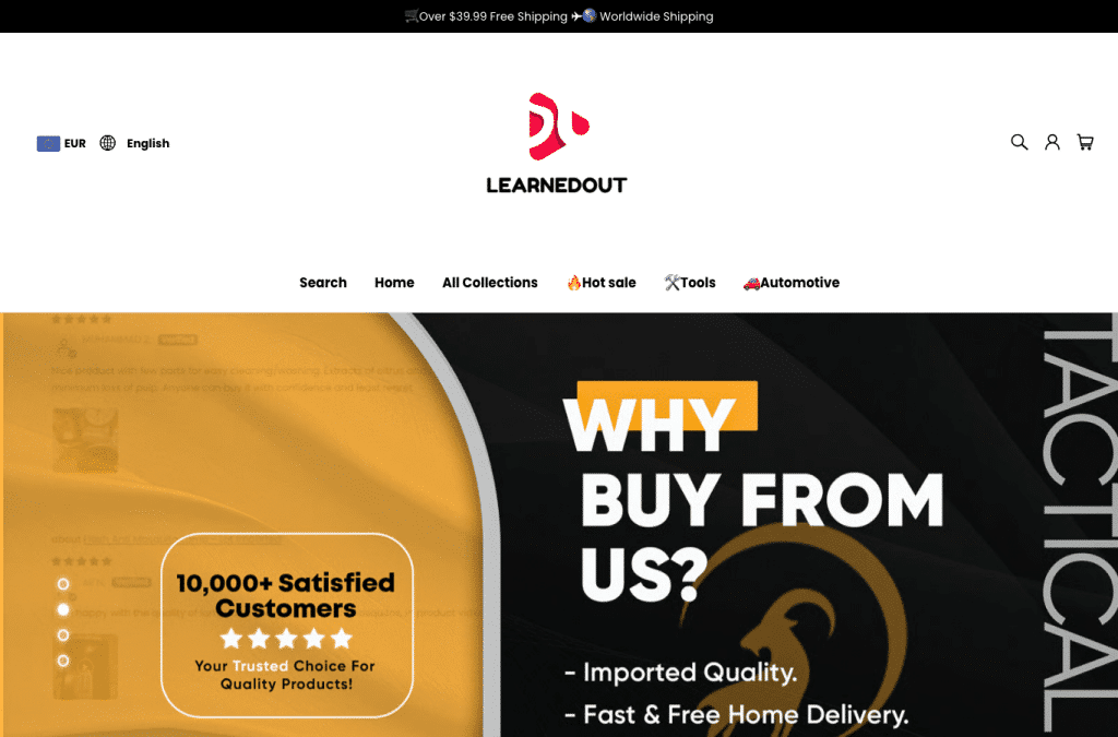 Screenshot preview of learnedout.com