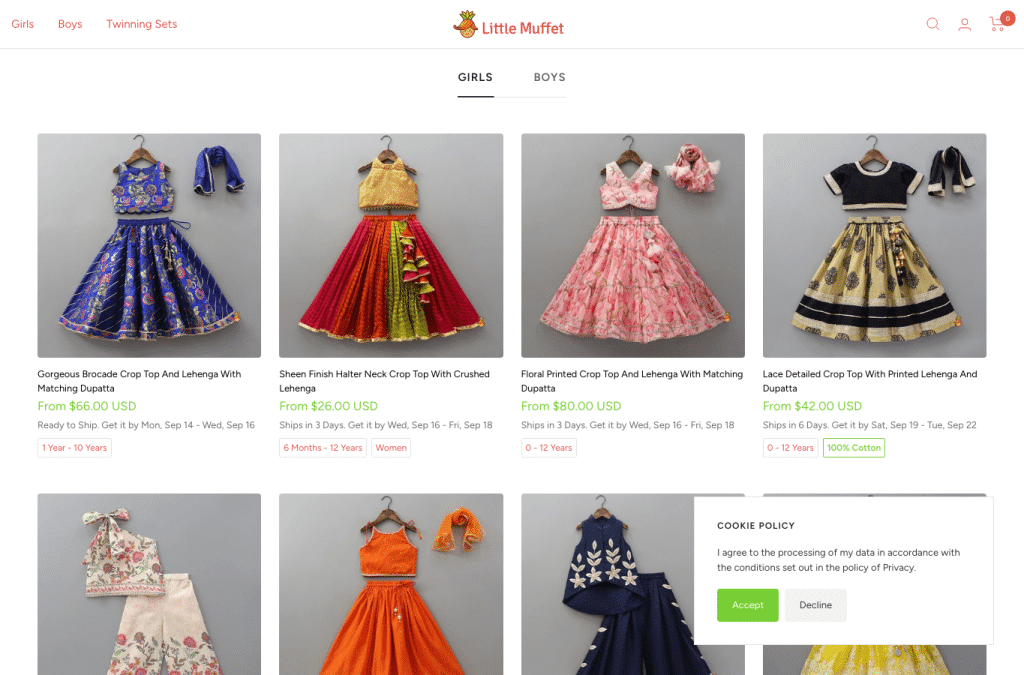 Screenshot preview of littlemuffet.com