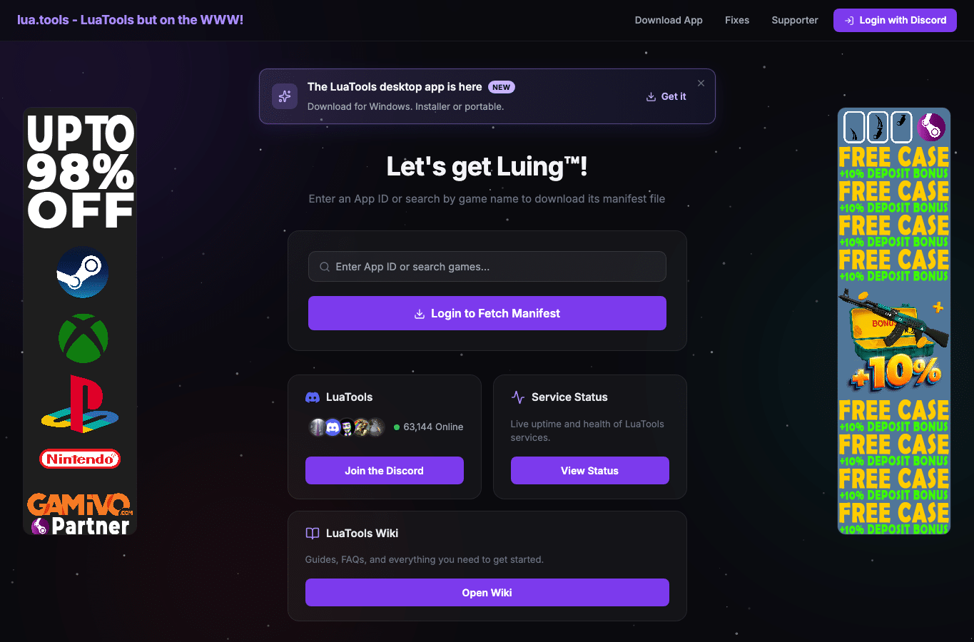 Screenshot preview of lua.tools