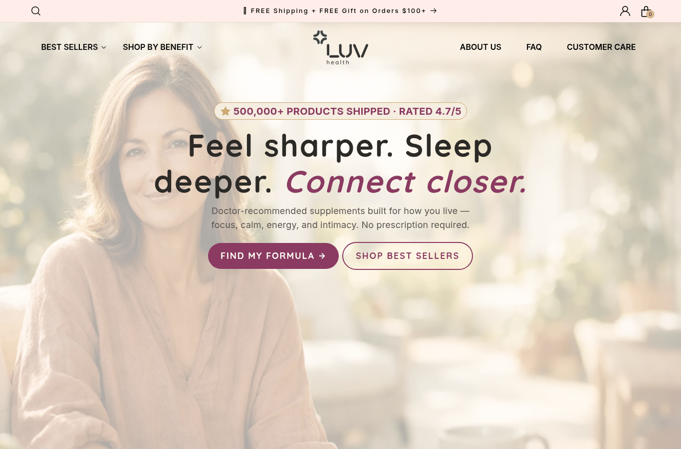 Screenshot preview of luv.health