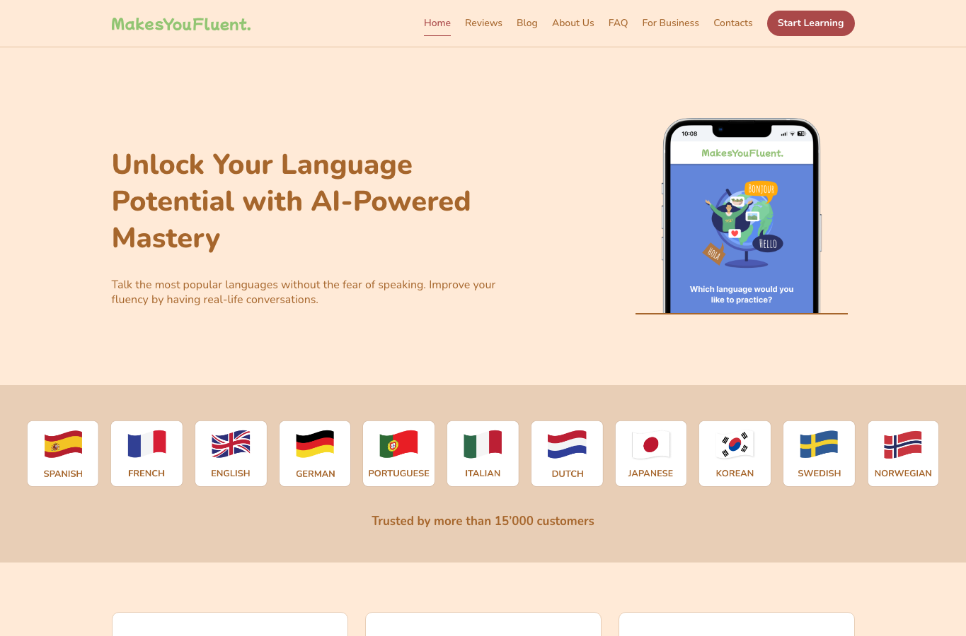 Screenshot preview of makesyoufluent.com