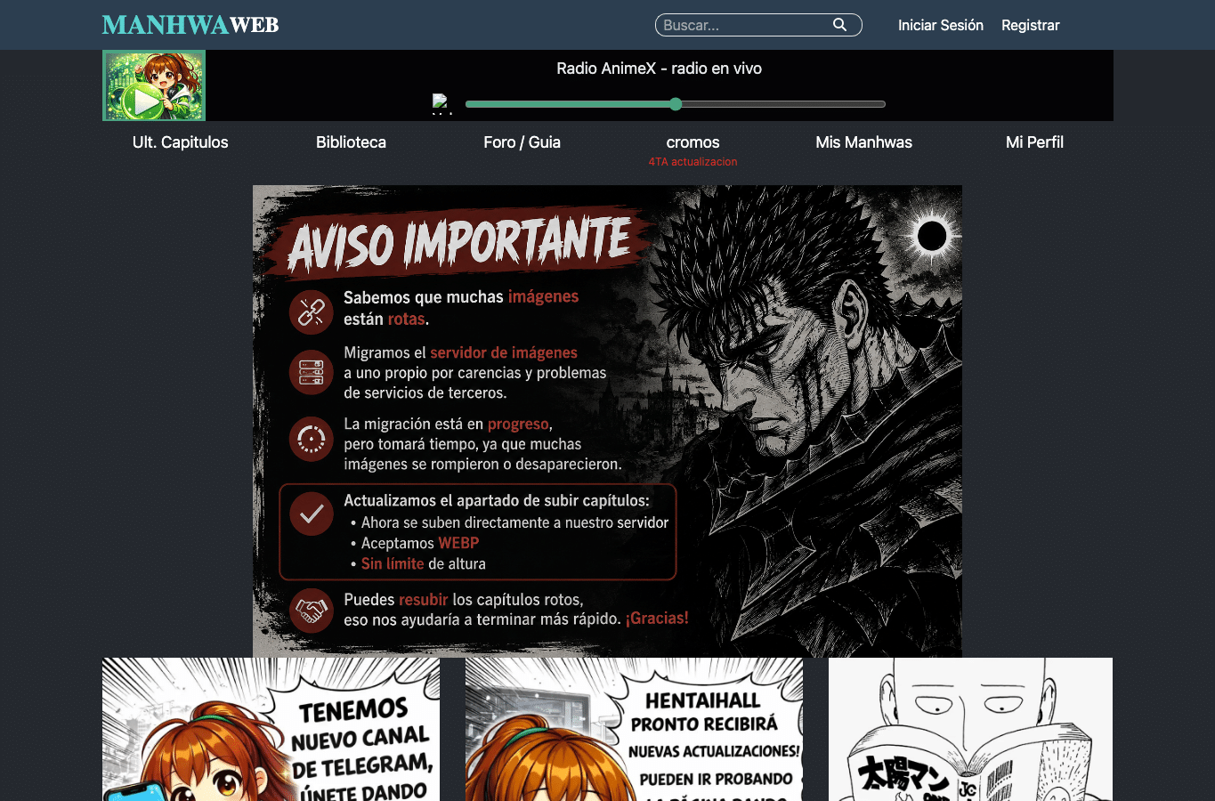 Screenshot preview of manhwaweb.com