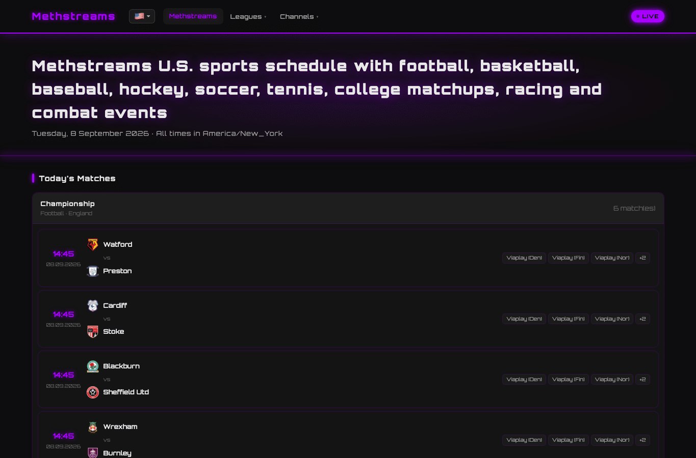 Screenshot preview of methstreams-us.net