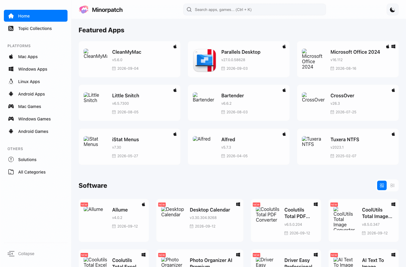 Screenshot preview of minorpatch.com