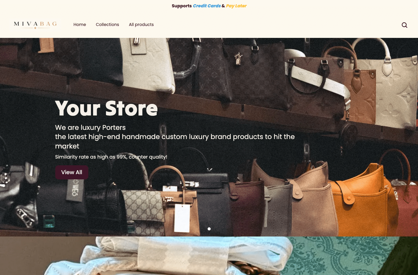 Screenshot preview of mivabag.com